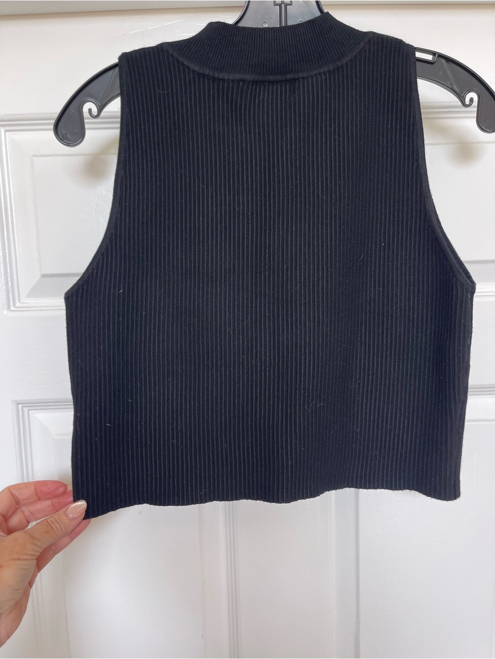 House of Harlow 1960 Black Ribbed Halter Crop Top